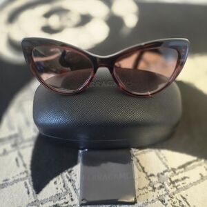 Salvatore Ferragamo Women's Cat-Eye Sunglasses - Burgundy